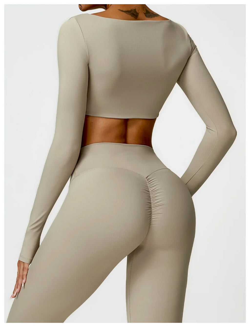 Hearuisavy Summer Casual Quick Dry Sportswear Women Square Neck Gym Top Women Fitness Sports Crop Top Long Sleeve Yoga Clothing