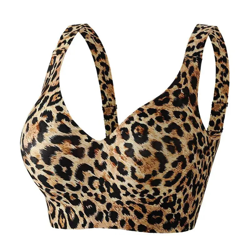 Women's Plus Size Deep V Bra Seamless Breathable Push-up Thin Jelly-like Wire-free C-F Cup Comfortable and Breathable Bra