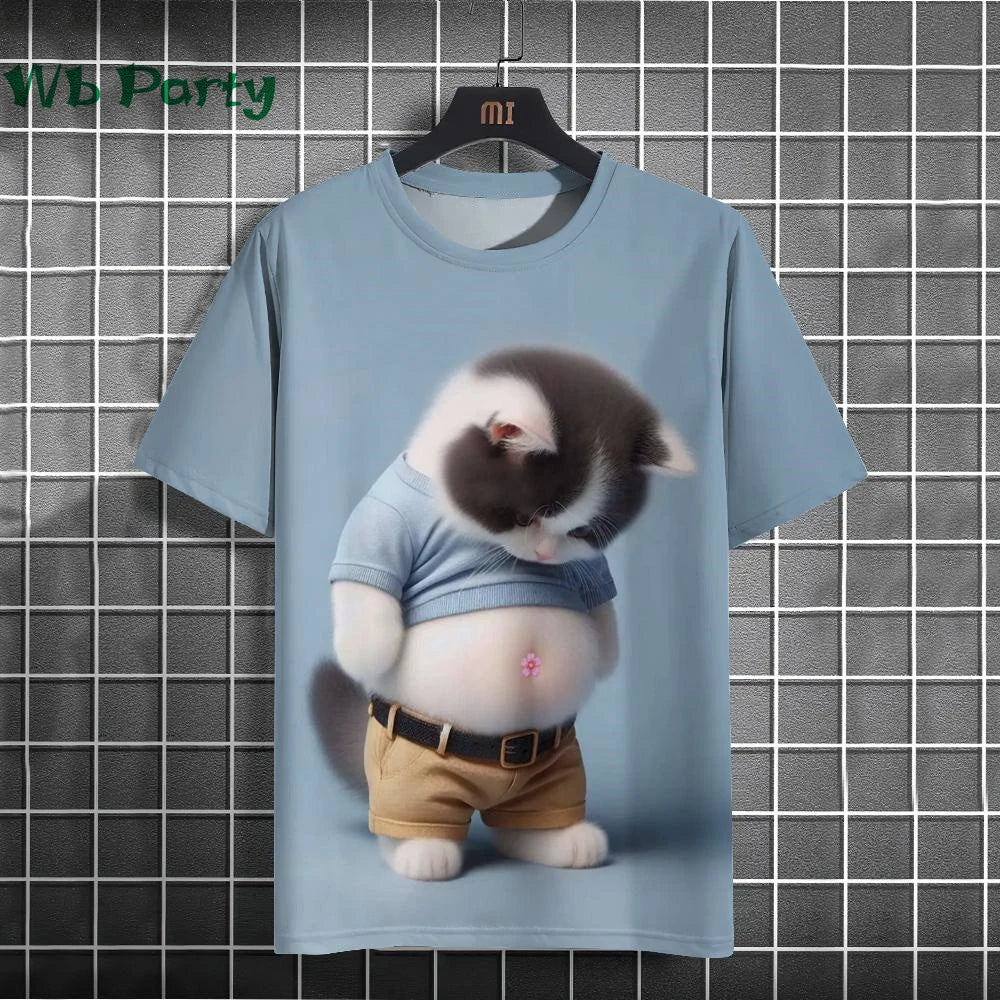 Cat Print shirts - Y2K Graphic T-Shirt