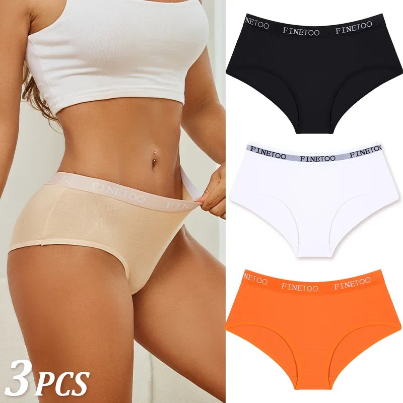 New 3Pcs Women's Cotton Briefs Letter Belt Underwear Women Panties Sexy Breathable Briefs Female Stretch Ladies Soft Lingerie