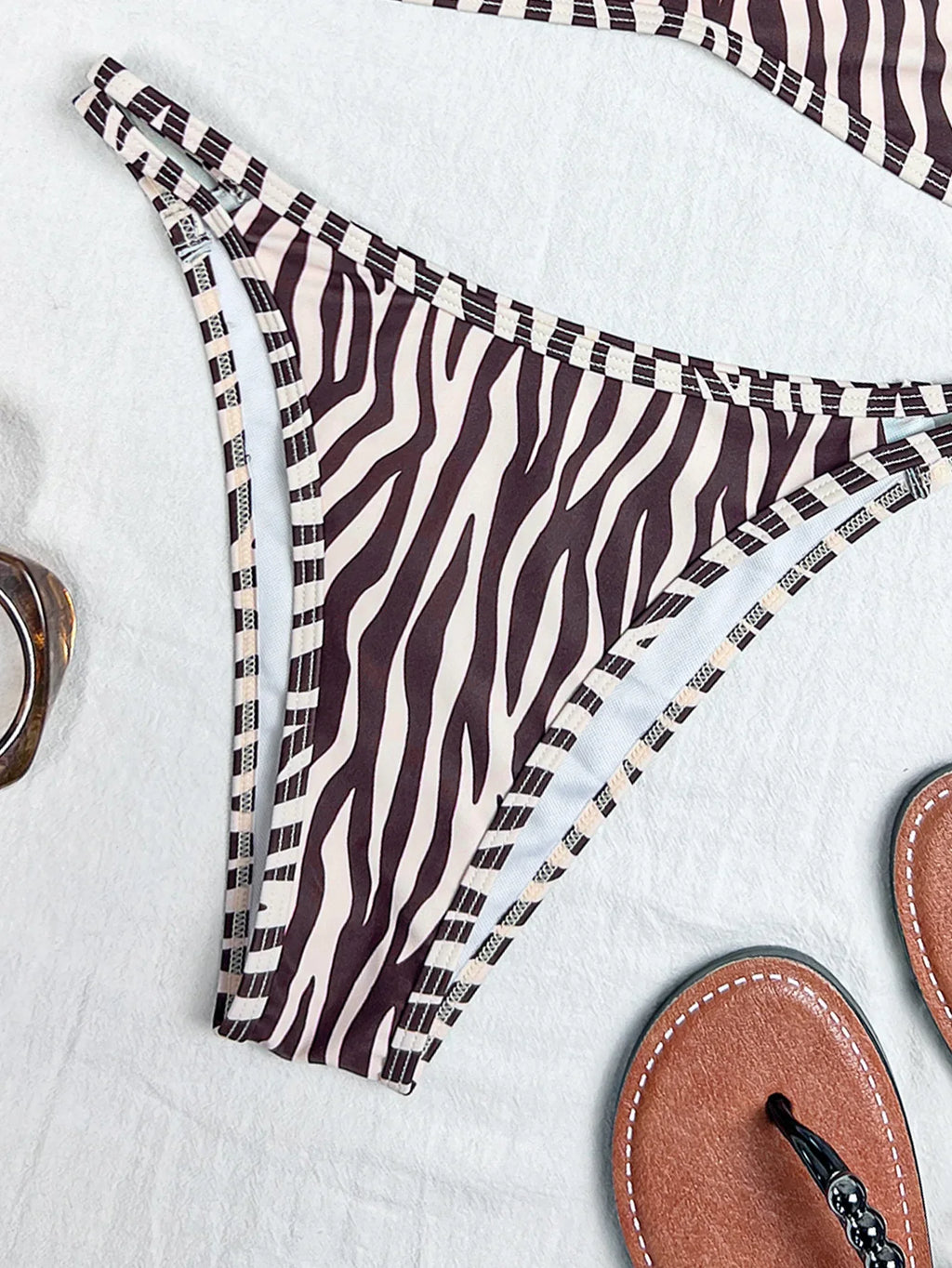 Sexy Coffee Polka Dot Print Bikini Set 2026 Women Pleate Push Up Bra Hollow Out Thong Swimsuit Summer Pool Bathing Suit Swimwear