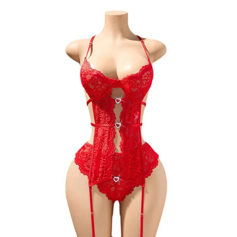 18 Sexy Erotic Lingerie Women Bra And Panty Garters See Through Lingerie Sets Role Play Female Thin Sexy Bras Underwear Set