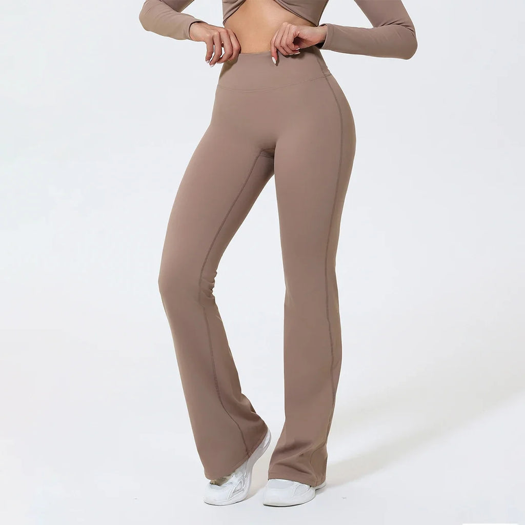 Hearuisavy Summer Woman Workout Flared Pants Leggings Pilates Fitness Trousers High Waist Butt Lifting Yoga Bell-Bottom Pants