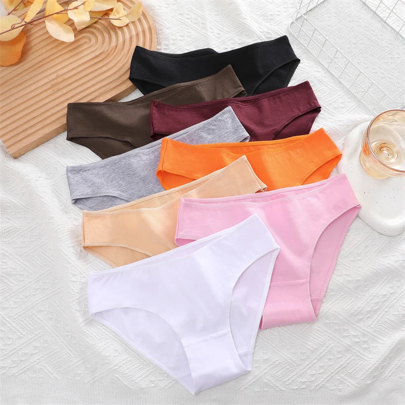 3Pcs Women Cotton Panties for Women Sexy S-XL Low Waist Briefs Female Breathable Underwear Girl Intimates Lingerie Solid Color