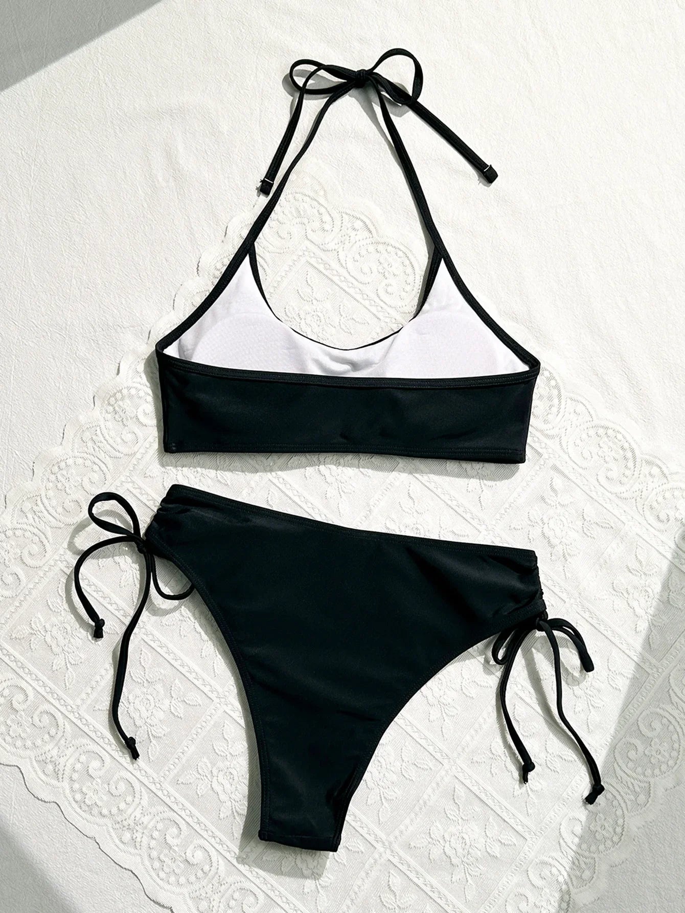 Women's Rainbow Color Bikini Set Sexy Beach Vacation Backless 2 Piece Swimsuit 2024 Summer Bathing Suit Bra Push Up Swimwear