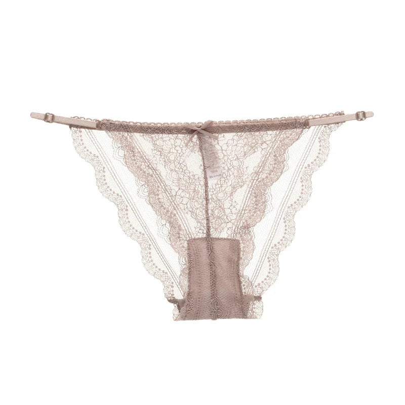 Lace Thin Sexy Girls Panties Women Briefs Thong Hollow Out G String Seamless Underwear Transparent Female Low Waist Lingerie