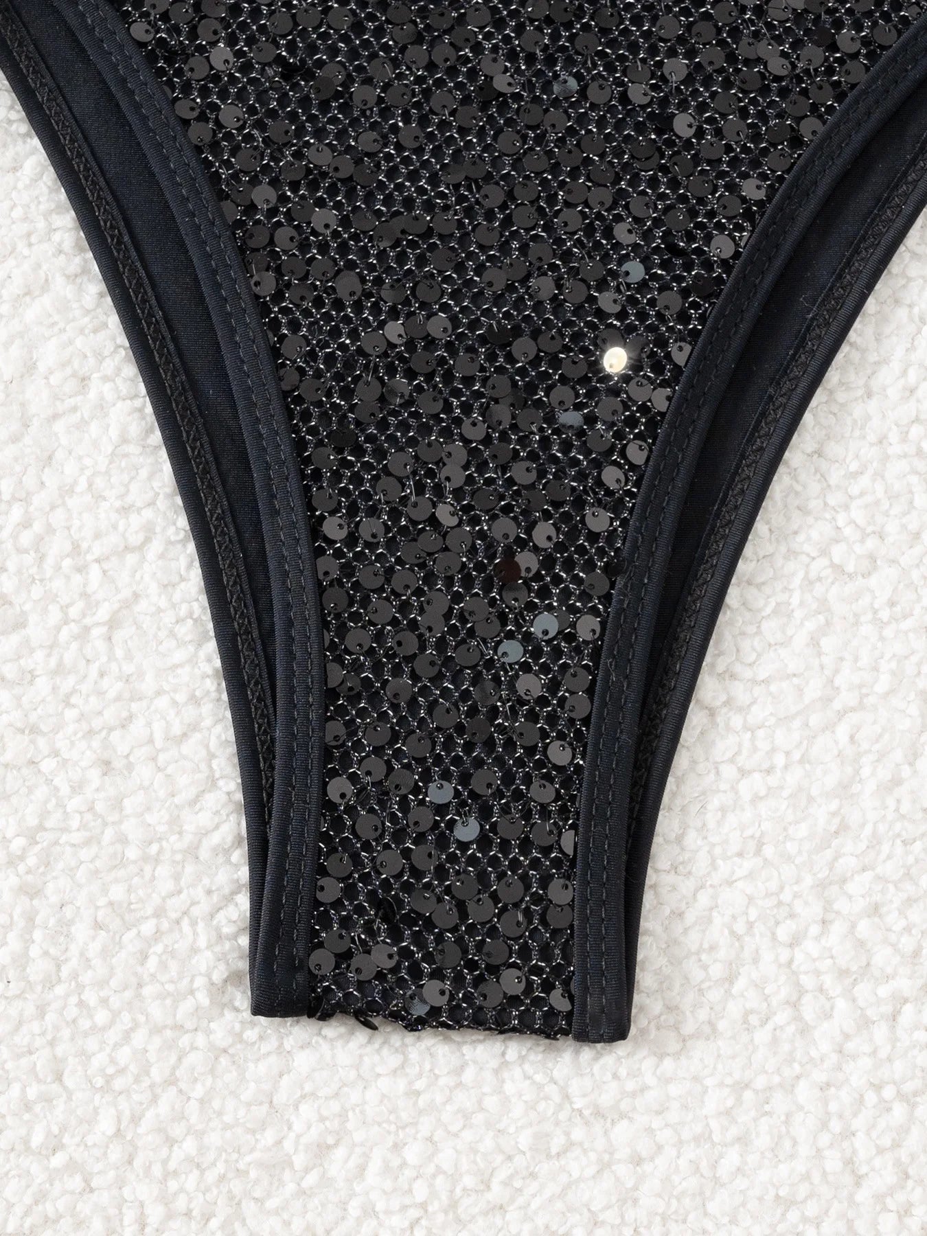 2026 Shiny Sequins Bikini Set Women's Triangle Wrapped Swimsuit Two-piece Lace-up Swimwear Sexy Micro Thong Bathing Suit Biquini
