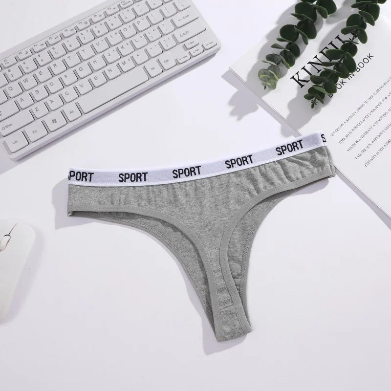 6Pcs/Set Women Thongs Cotton Panties Plus Zise Underwear Sexy G-String Low Waist Briefs Underpants Comfortable Lingerie S-XL