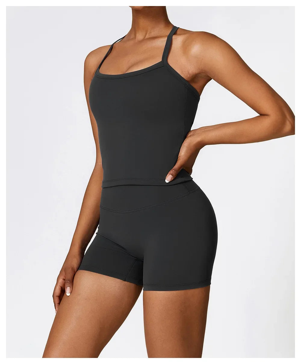 Strappy Sports Bra For Women Gym Workout Tops Sexy Yoga Bra Gather Fitness Push Up Training Running Female Sport Vest