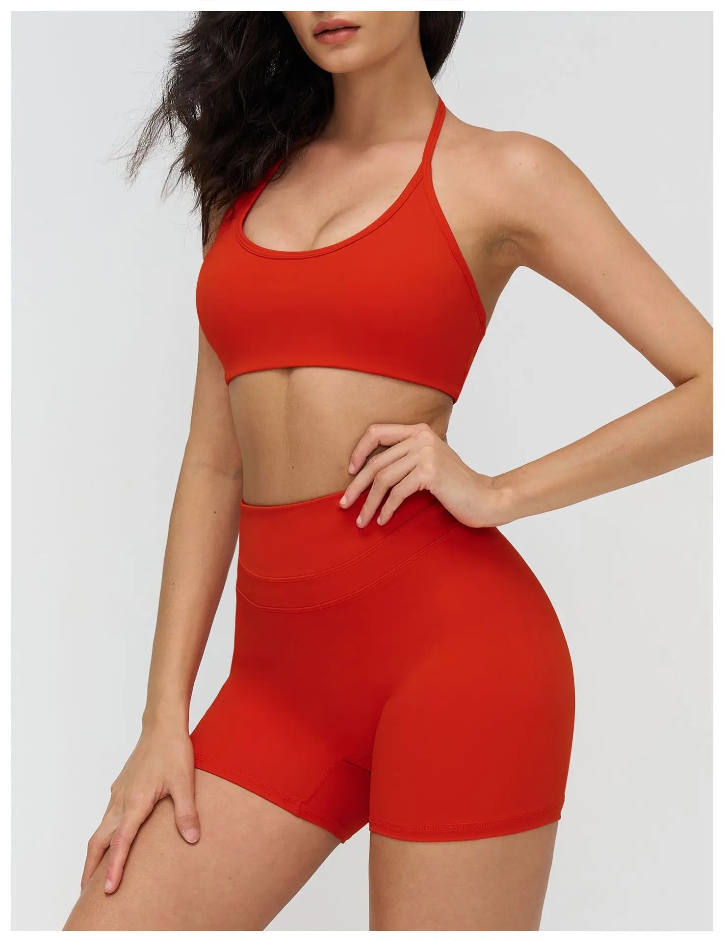 Neck Hanging Sports Bra High Support Women Push Up Bra Summer Gym Clothes Fitness Halter Top Quick Dry Running Workout Underwear