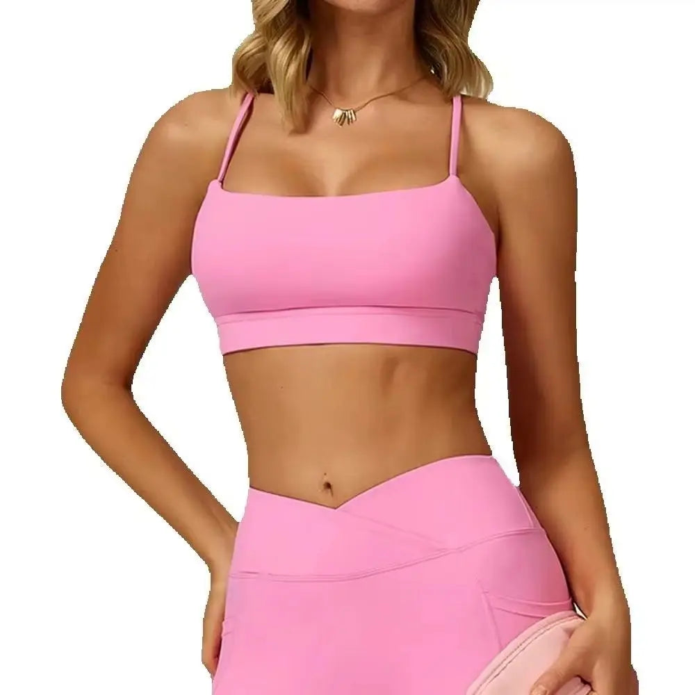 Sexy Underwear Women Tops Back Cross Strap Tank Top Push Up Running Sports Bra Breathable Soft Fitness Beauty Workout Yoga Bra
