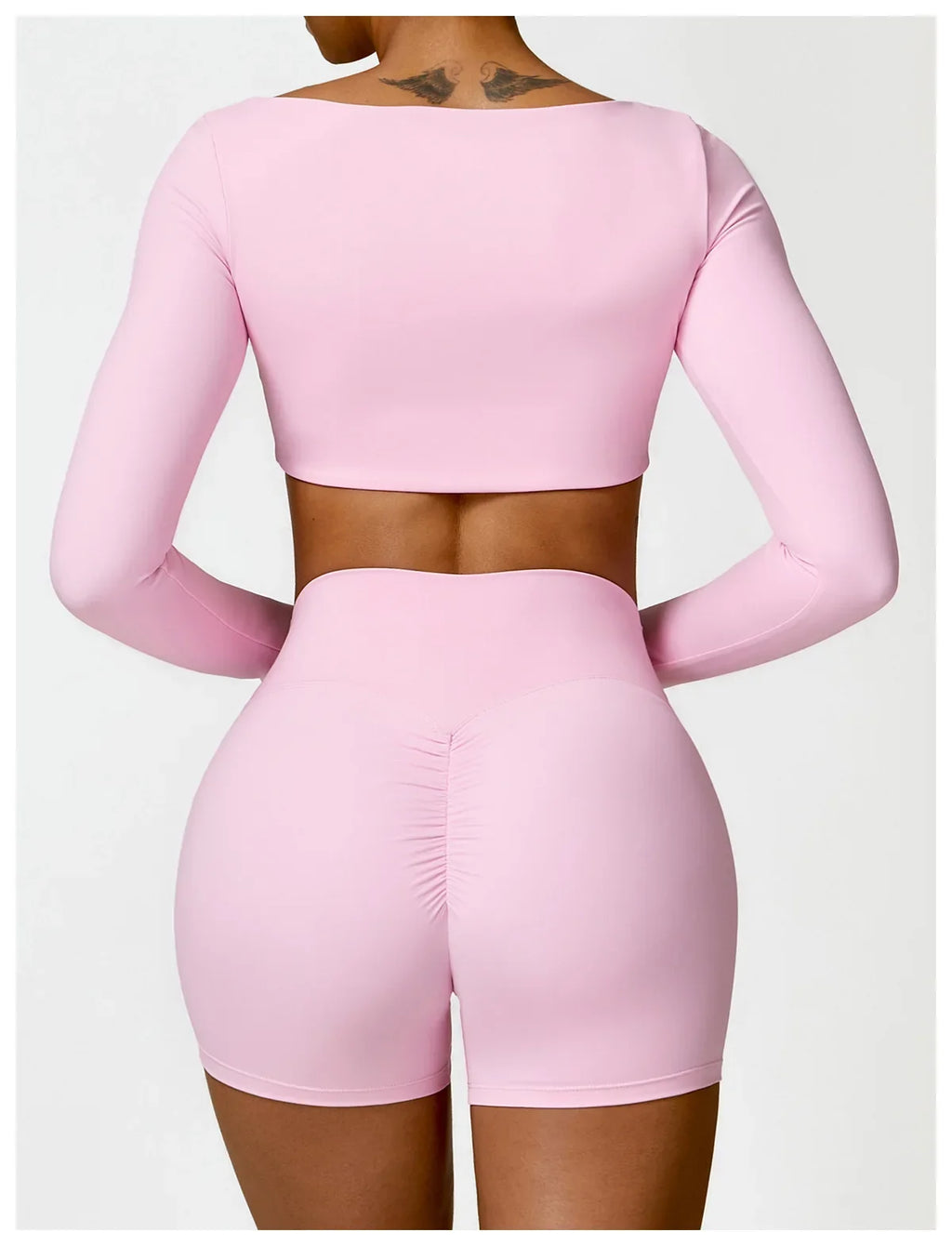 Hearuisavy Summer Casual Quick Dry Sportswear Women Square Neck Gym Top Women Fitness Sports Crop Top Long Sleeve Yoga Clothing