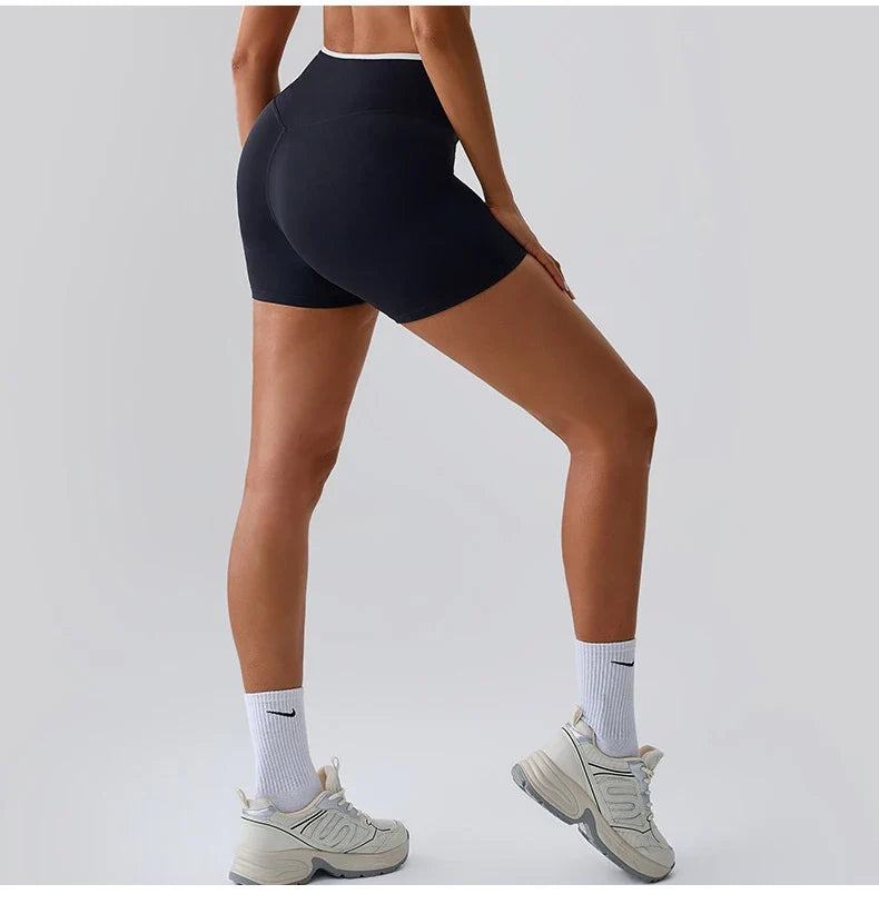 Sports Shorts Cross Waist Women Shorts Women Cycling Jogging Fitness High Waist Push Up Gym Shorts Leggings Women Yoga Clothing