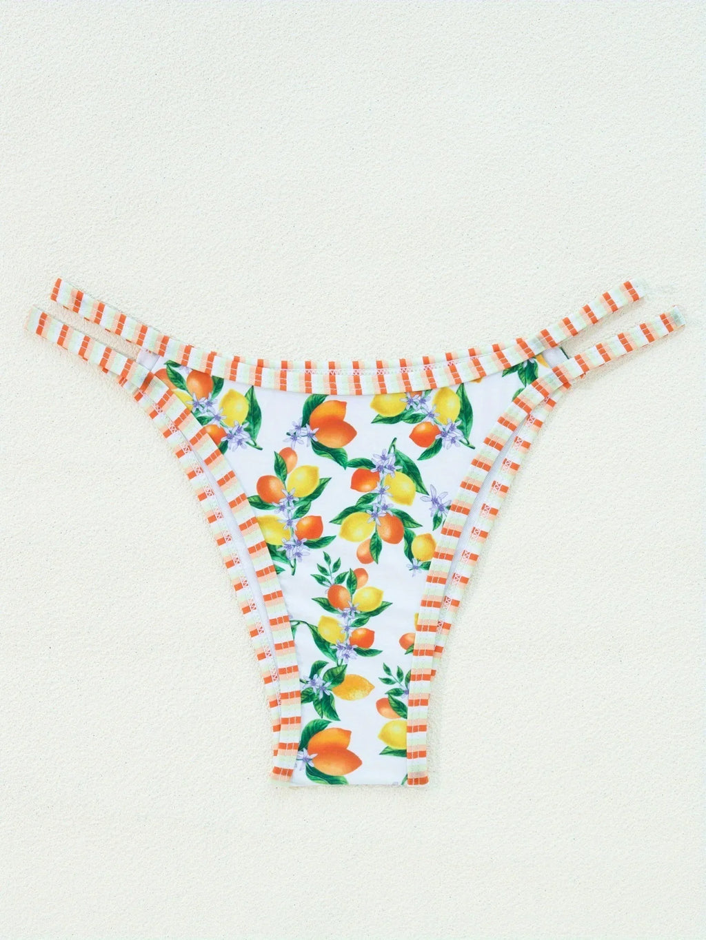 2026 Sexy Orange Print Micro Bikini Women Double Strap Push Up Bra Hollow Out Thong Swimsuit Beach Bathing Suit Holiday Swimwear