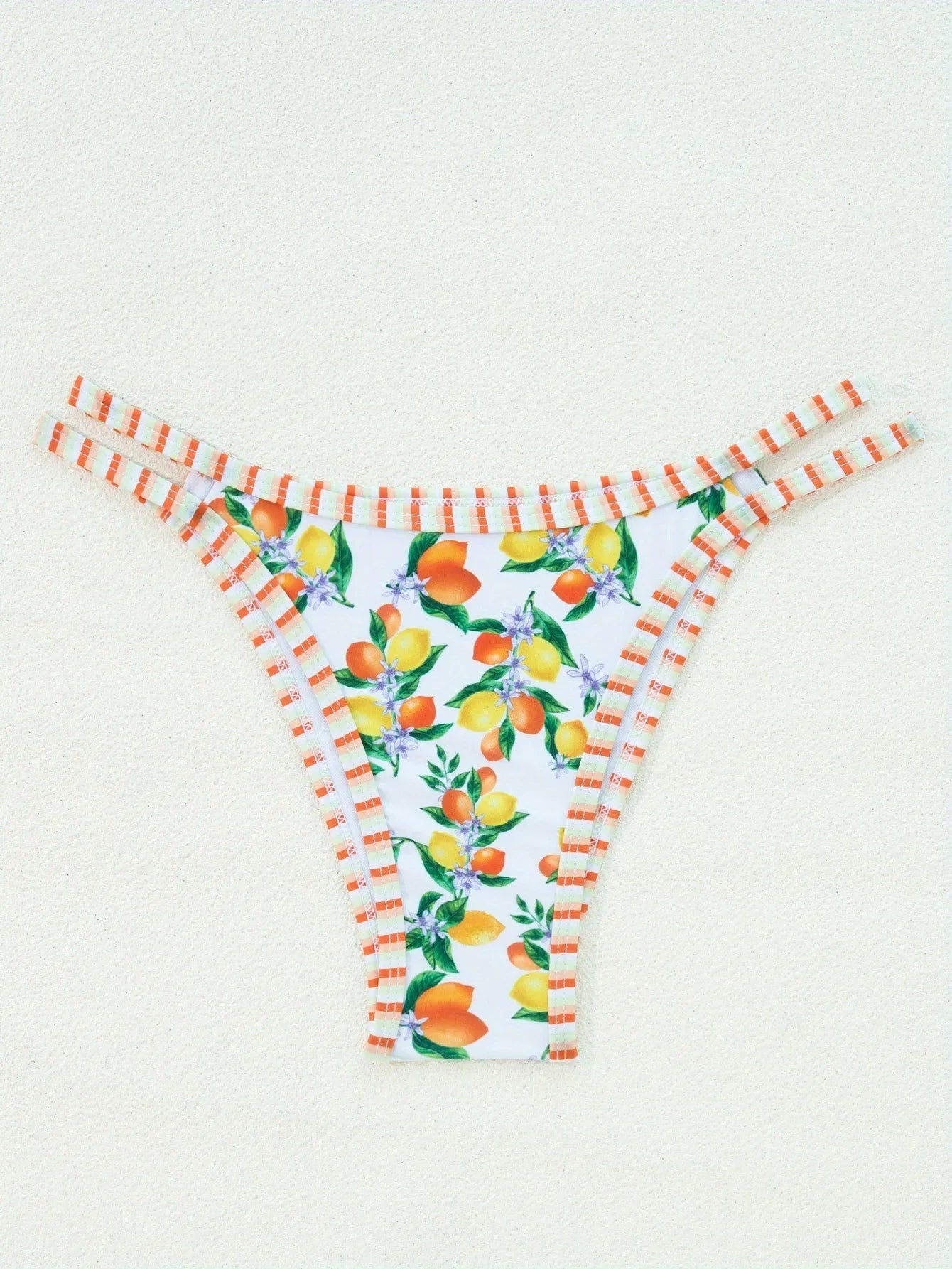 2026 Sexy Orange Print Micro Bikini Women Double Strap Push Up Bra Hollow Out Thong Swimsuit Beach Bathing Suit Holiday Swimwear