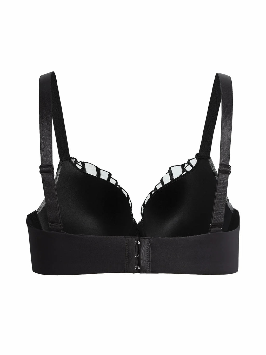 Everyday Plus Size Women's Push up Bra Fan Embroidery, Thin Cup, Comfortable Underwire Support Lingerie