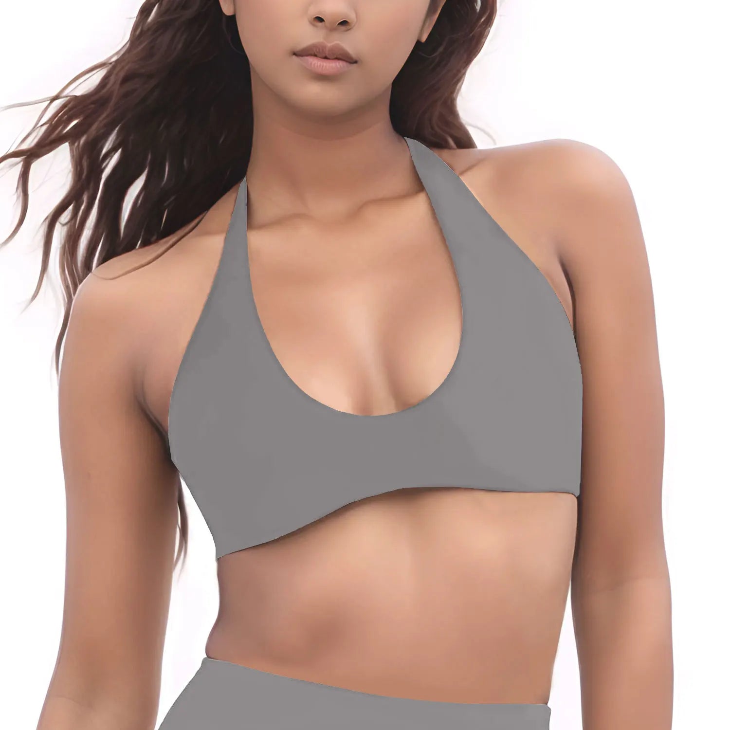 NCLAGEN Gym high support Workout underwear SoftMotion Minimal Halter Neck Bralette Women's sports bra Pilates yoga halter top