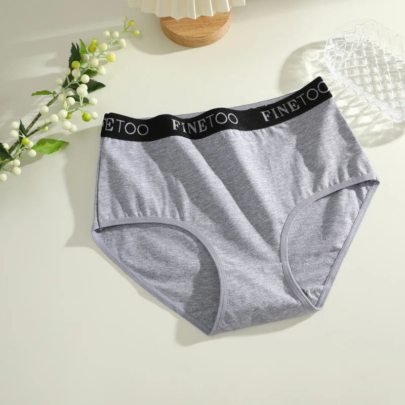 Finetoo 3Pcs Women's Seamless Cotton Briefs Women Plus SizePanties Breathable Underwear Female Low Waist Soft Lingerie S-XXL
