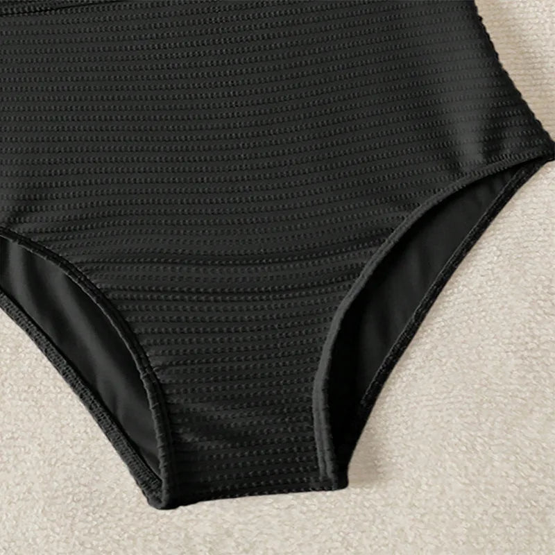 Sexy White Black Swimwear Women 2026 Deep V Neck Hollow Out Ring Linked Slim Fit One Piece Swimsuit Beach Bathing Suit Monokini