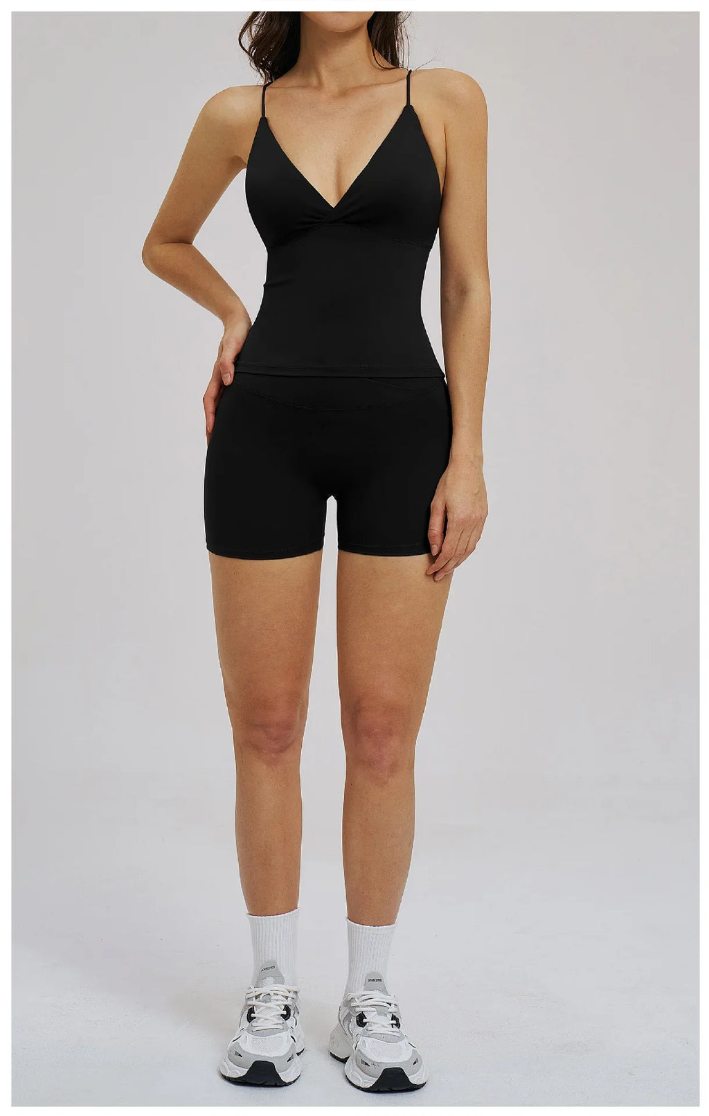 Vision Twist Front Longline Top Sports Longline Strappy Top Sports Yoga Vest Women's Fitness Tank Top Gym Running Workout Halter