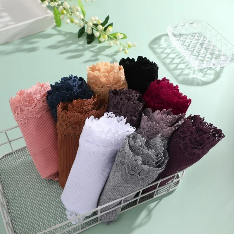 5PCS/Set Women Cotton Panties Sexy Lace Low Waist Briefs Stretch Comfortable Ladies Underwear Soft Breathable Intimate Lingerie