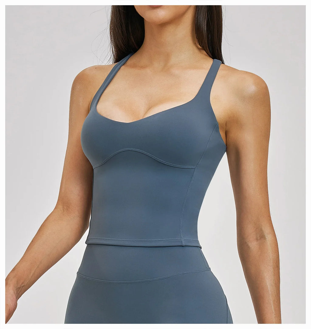 Sexy Fitness Yoga Bra Workout Top Gym Underwear Push Up High Strength Sports Bra Athletic Sport Bra Women Backless Yoga Crop Top