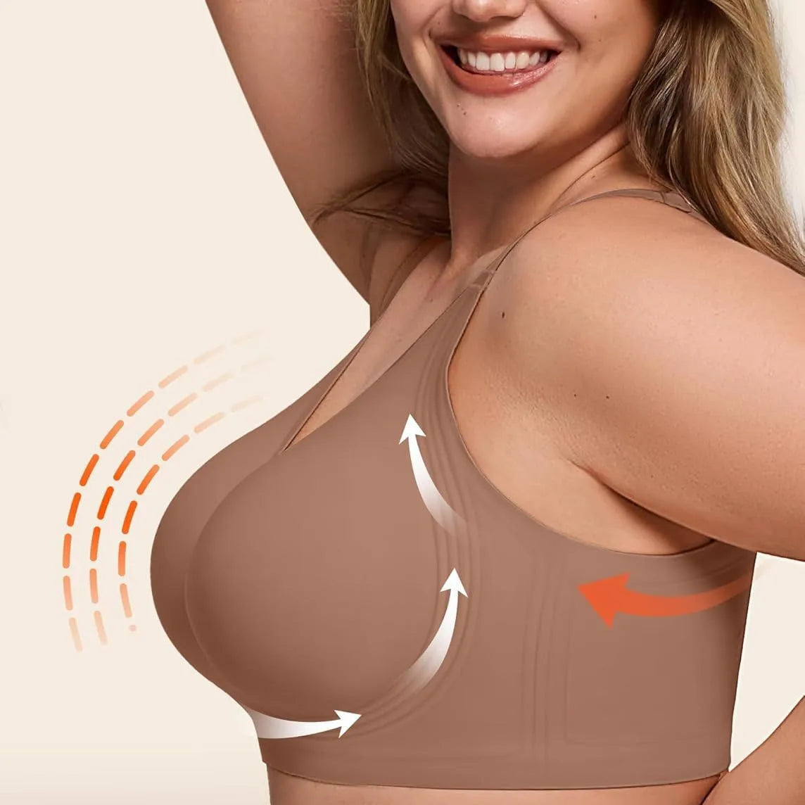 Women's Plus Size Seamless Bra Wire-free Full Cup Bra Comfortable Solid Color Everyday Supportive Plus Up Bra Underwear
