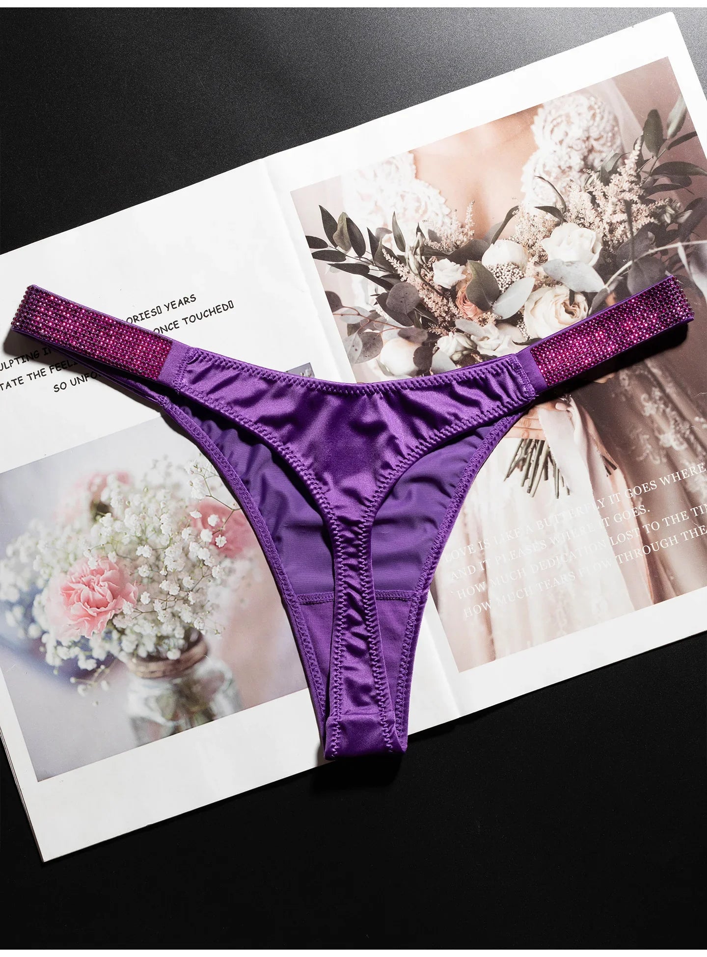 Letter Sexy Panties Women Thongs Rhinestones Diamonds G-string Sports Thong Low Waist Shorts Briefs T-back Fitness S-XL
