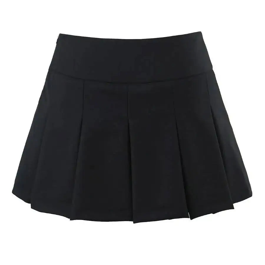 2026 Spring/summer New High Waisted Pleated Skirt Women's Spicy Girl Solid Color Slim A-line Wrap Hip Short Skirt A45S