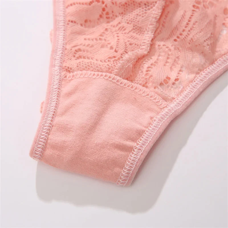 3Pcs/set Lace Thongs Women Sexy Low-Rise G-string Panties S-XL Floral T-Back Underpants Ladies Lace Bikini Underwear Lingerie