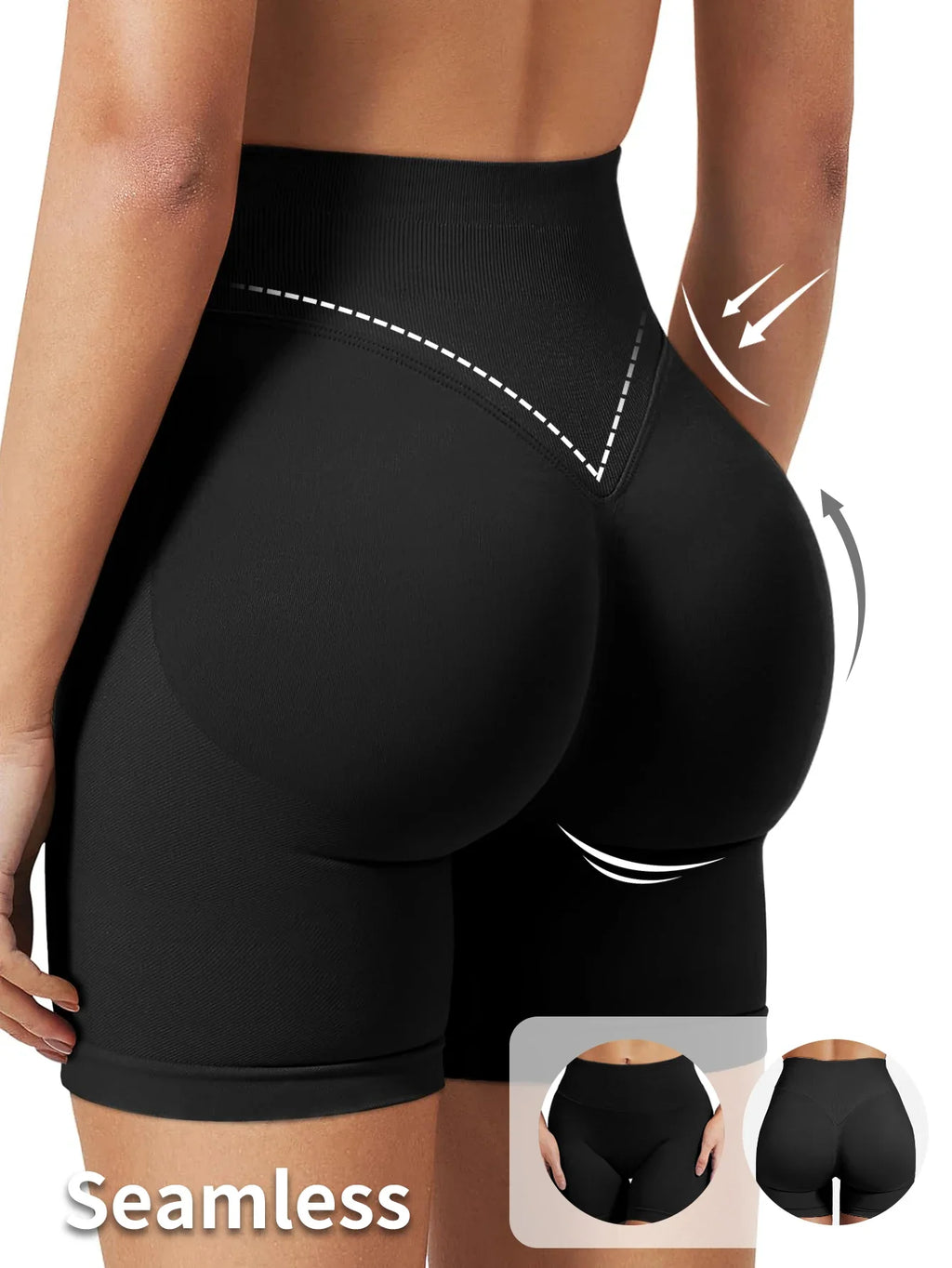 High stretch hip lifting fitness yoga shorts with peach hips and no awkward lines, Pilates medium intensity training shorts