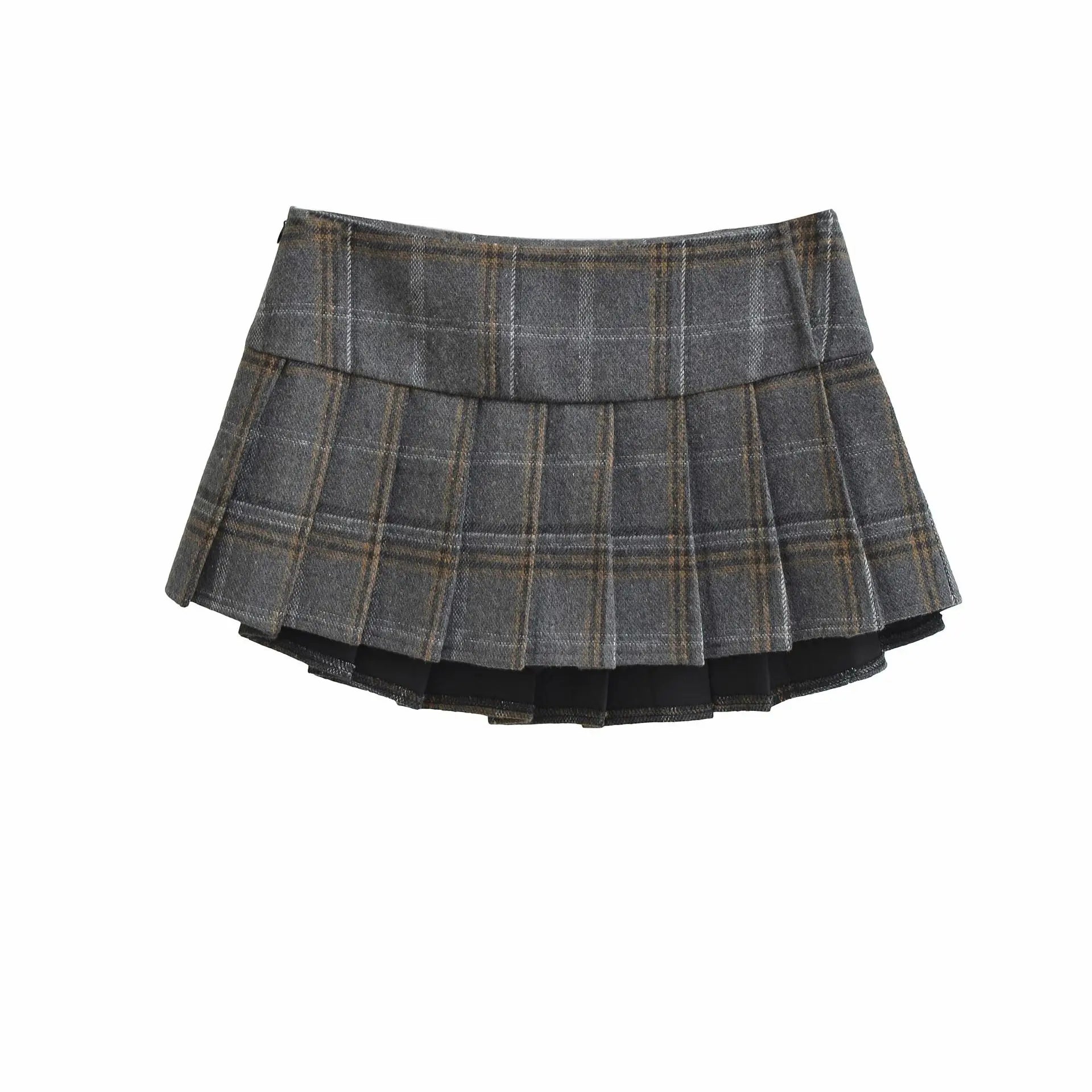 New American Style Pure Desire Hot Girl Plaid JK Waist Pleated Skirt Plaid Half Skirt For Woman Pure Desire Casual Elegant Z3SX
