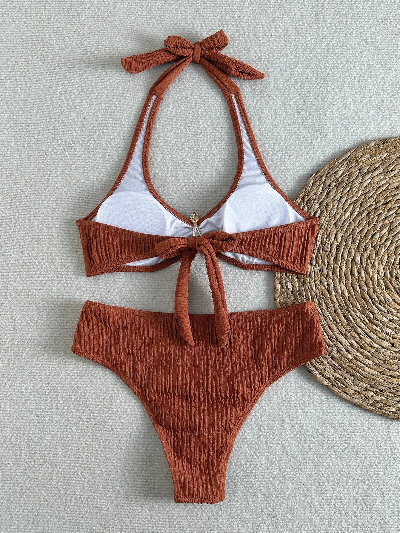 Sexy Metal Starfish Micro Bikini Set 2026 Women Brown Push Up Bra High Waist Swimsuit Summer Bathing Suit Two Piece Swimwear