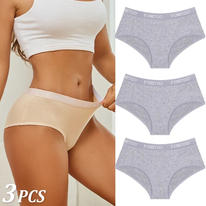 New 3Pcs Women's Cotton Briefs Letter Belt Underwear Women Panties Sexy Breathable Briefs Female Stretch Ladies Soft Lingerie