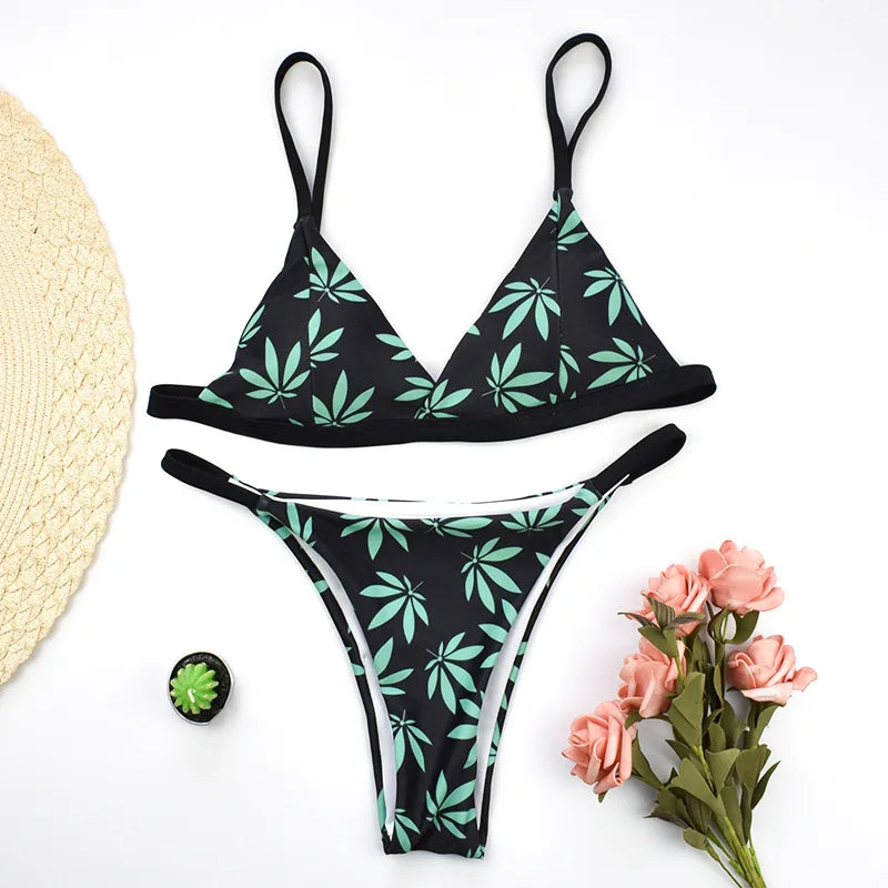 Triangle String Bikinis 2025 Halter Swimsuit Women Triangular Sexy Swimwear Female Bathers Bathing Swimming Swim Suit Beachwear