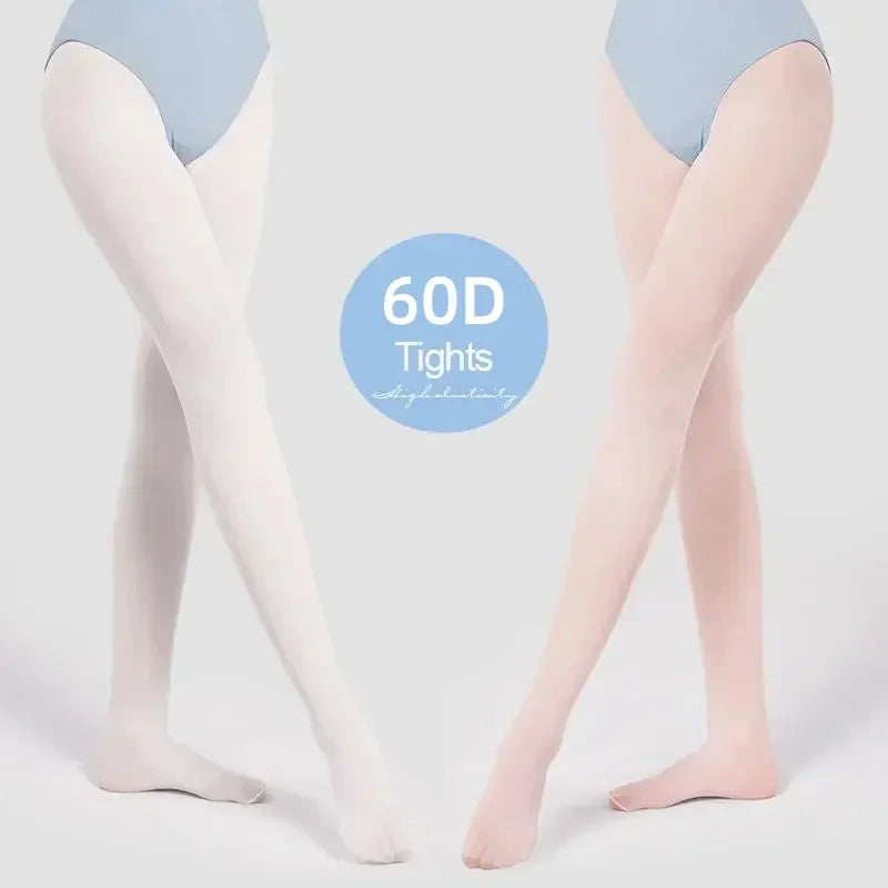 60D Ballet Tights Ballet Stockings for Kids Girls Women Pantyhose Semi-opaque Footed Tights Seamless Ballet Dance Leggings