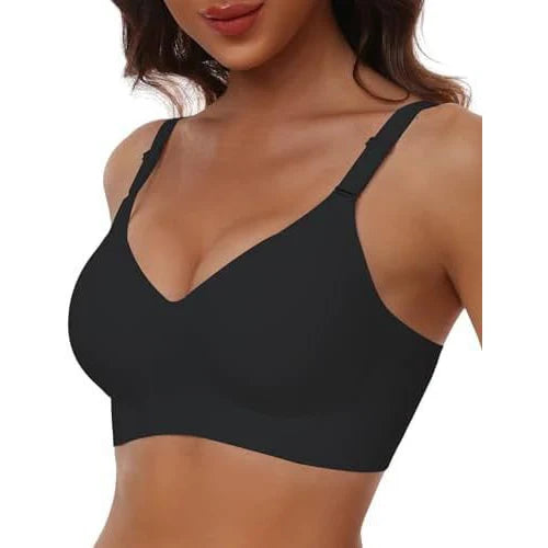 Women's Seamless Underwear 3/4 Cup and Thin Molded Cup Bra Wire-free Shaping Underwear Comfortable and Breathable Push Up