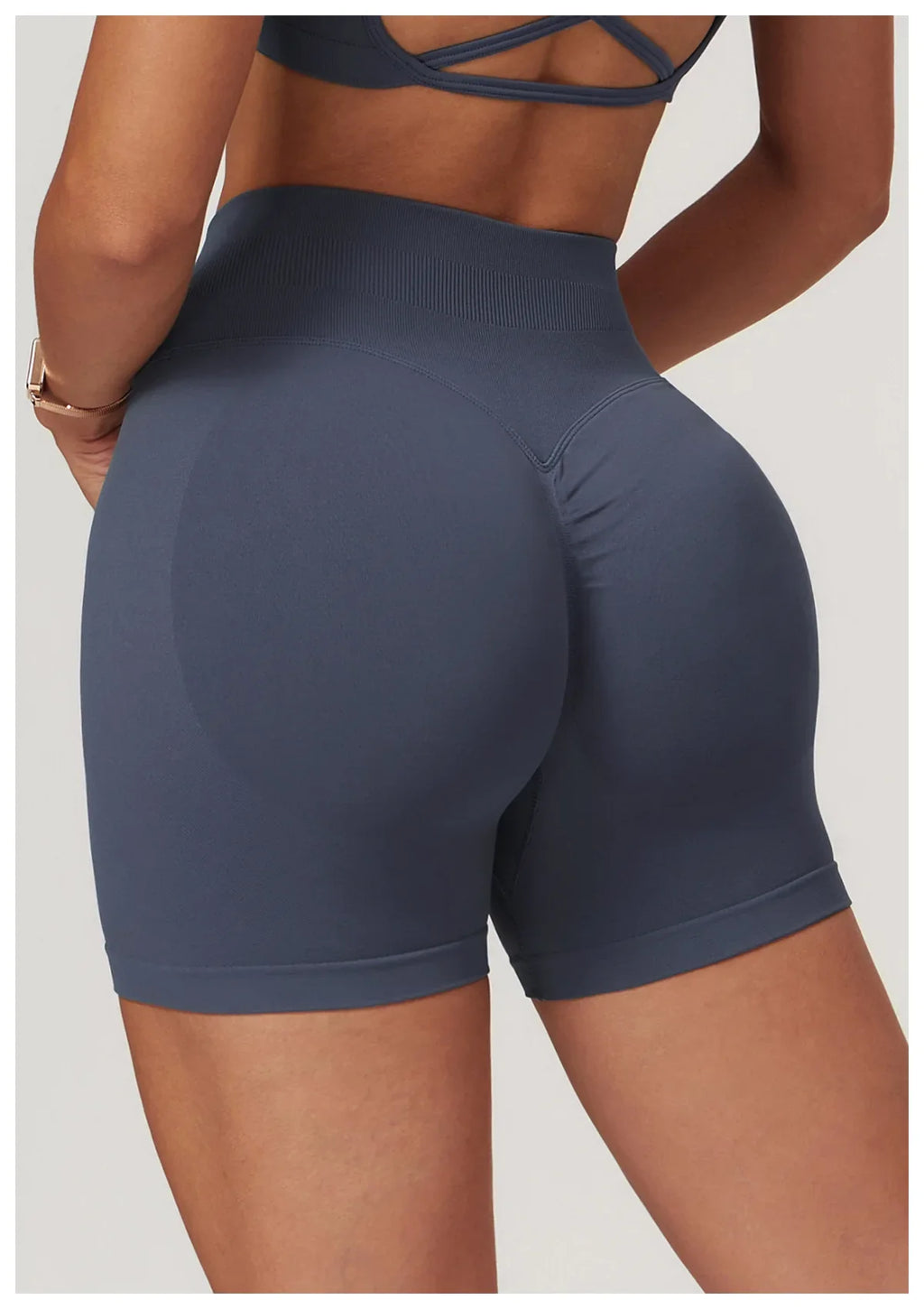 High Waist Shorts Seamless Yoga Shorts Workout Fitness Lift Peach Butt Fitness Tight Gym Running Body Shaper Pants Ribbed Shorts