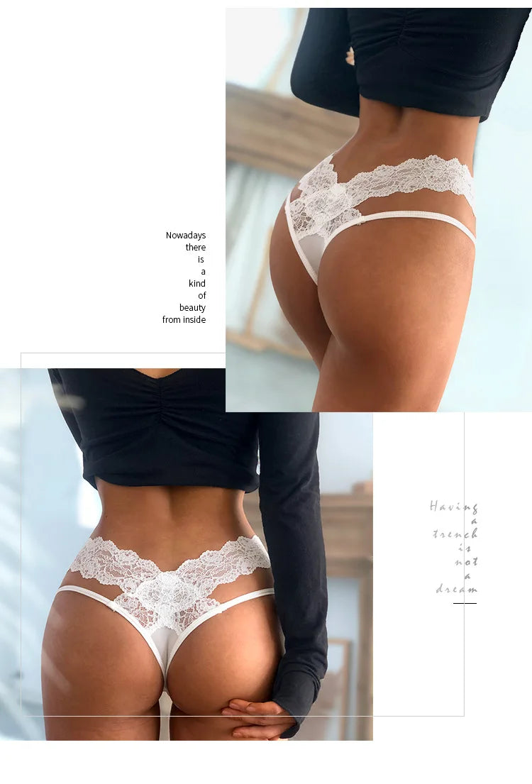 High Quality Sexy Women Panties Transparent Hollow Out Underwear Girls Briefs Lace Underpants Lingerie Girls G string Intimates