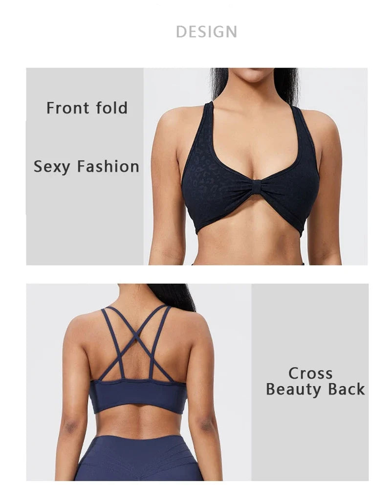 DIAS FIT JOY fold sports bra cross beauty back detachable yoga bra tight fitting outdoor sports running fitness gym suit
