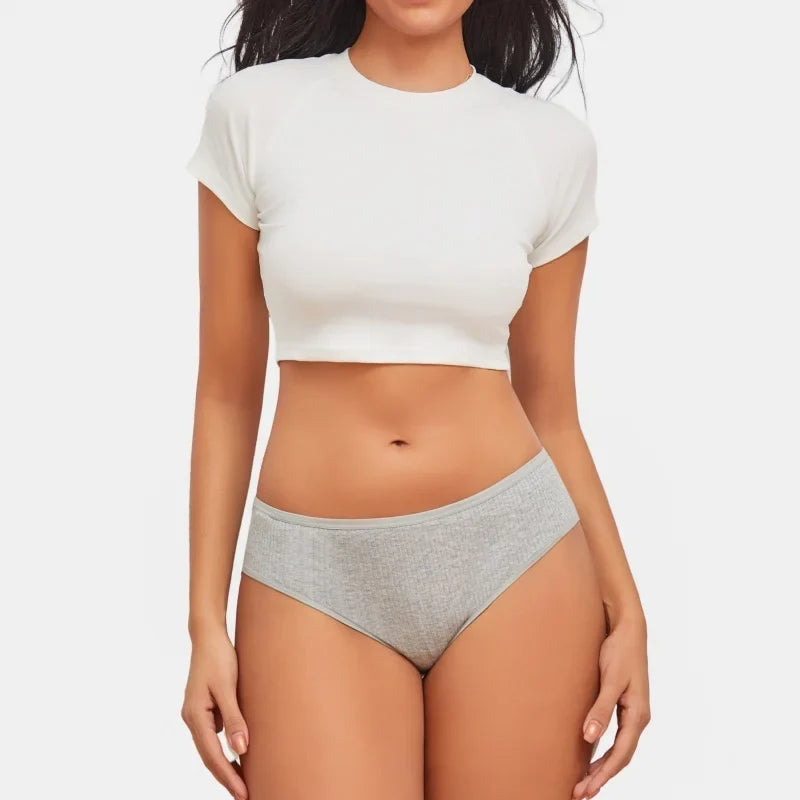 7Pcs/Set Women's Seamless Cotton Briefs Women Panties Solid Color Breathable Underwear Female Low Waist Soft Lingerie S-XXL