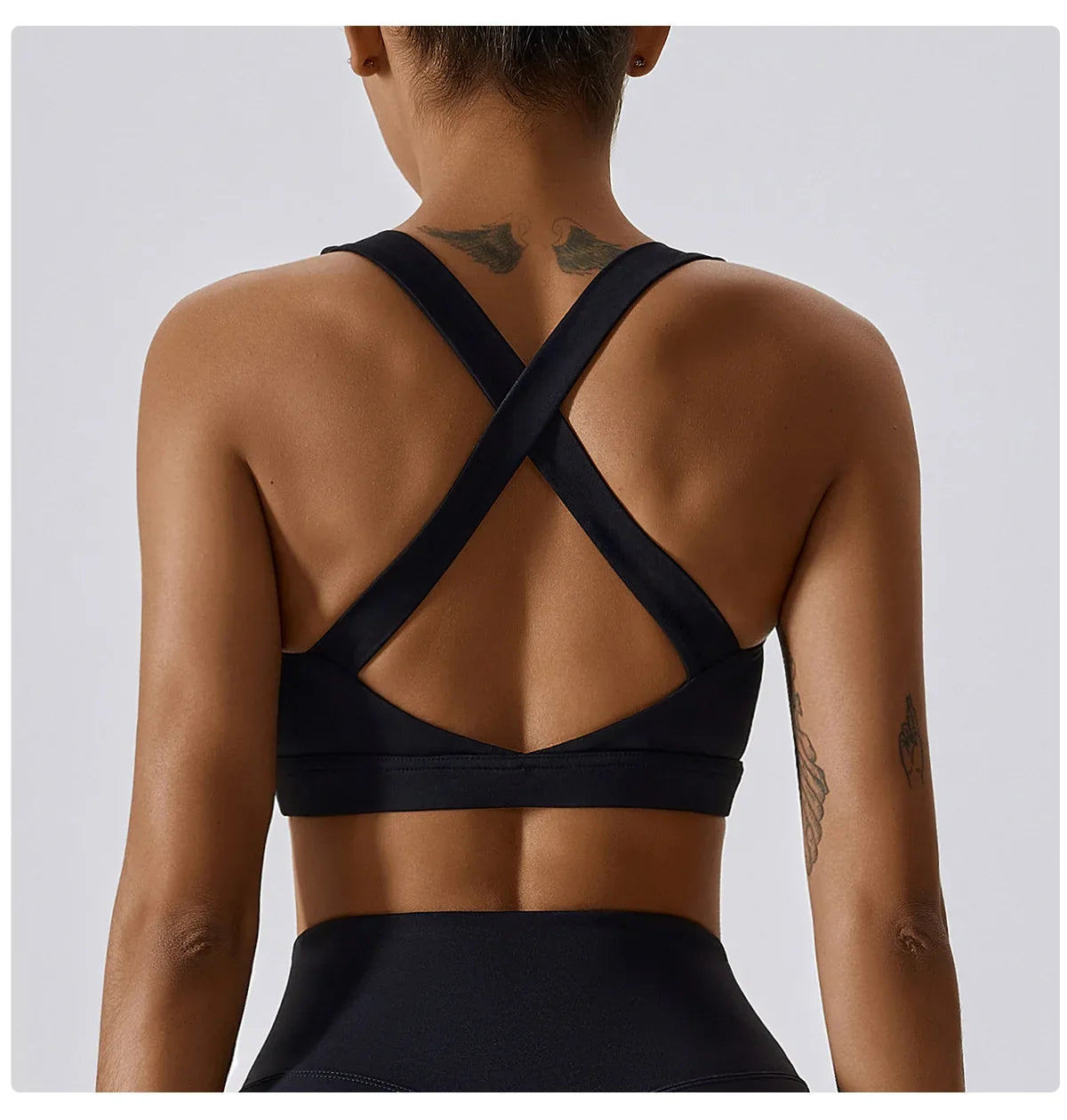 Crossed Shoulder Strap Yoga Bra Chest Pad Running Sports Bra Gym Top Women Stretch Pull Up Underwear Women Vest Fitness Tank Top