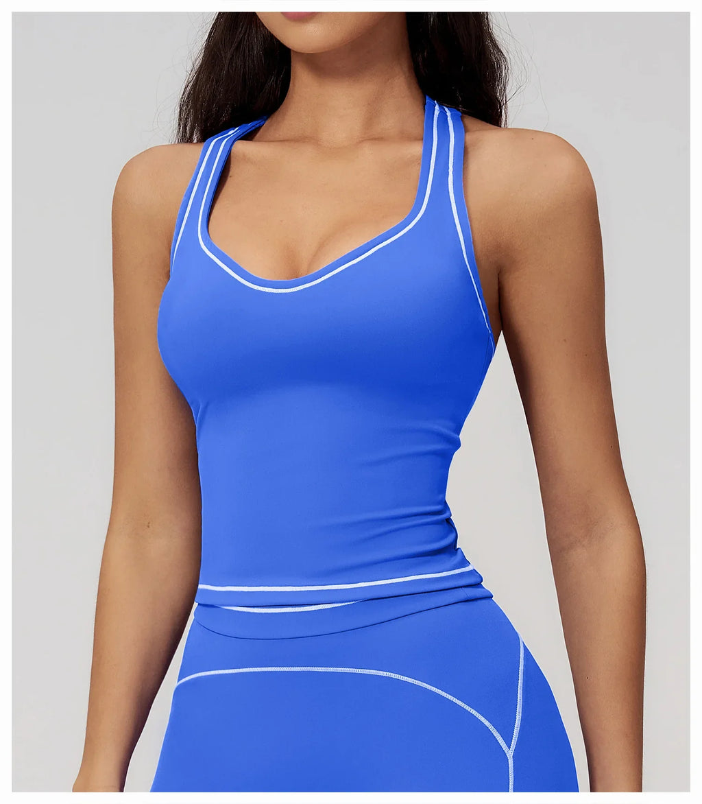 2026 Summer Fitness Bra Workout Top Cycling Gym Underwear Fitness Sports Bra Athletic Sport Bra Women Backless Gym Yoga Crop Top