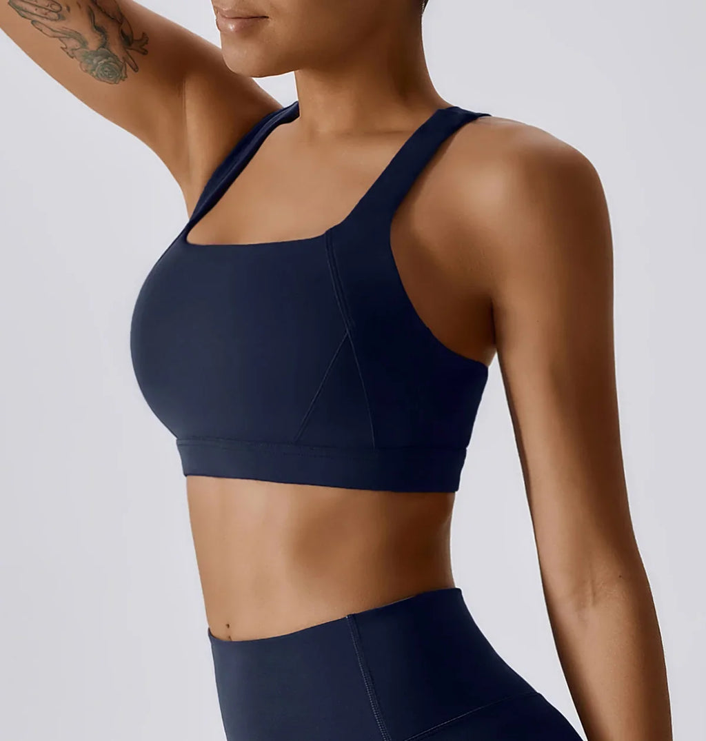 Hearuisavy Sports Bra Gym Underwear High Strength Shockproof Running Yoga Crop Top Breathable Pilates Push Up Fitness Tops Women
