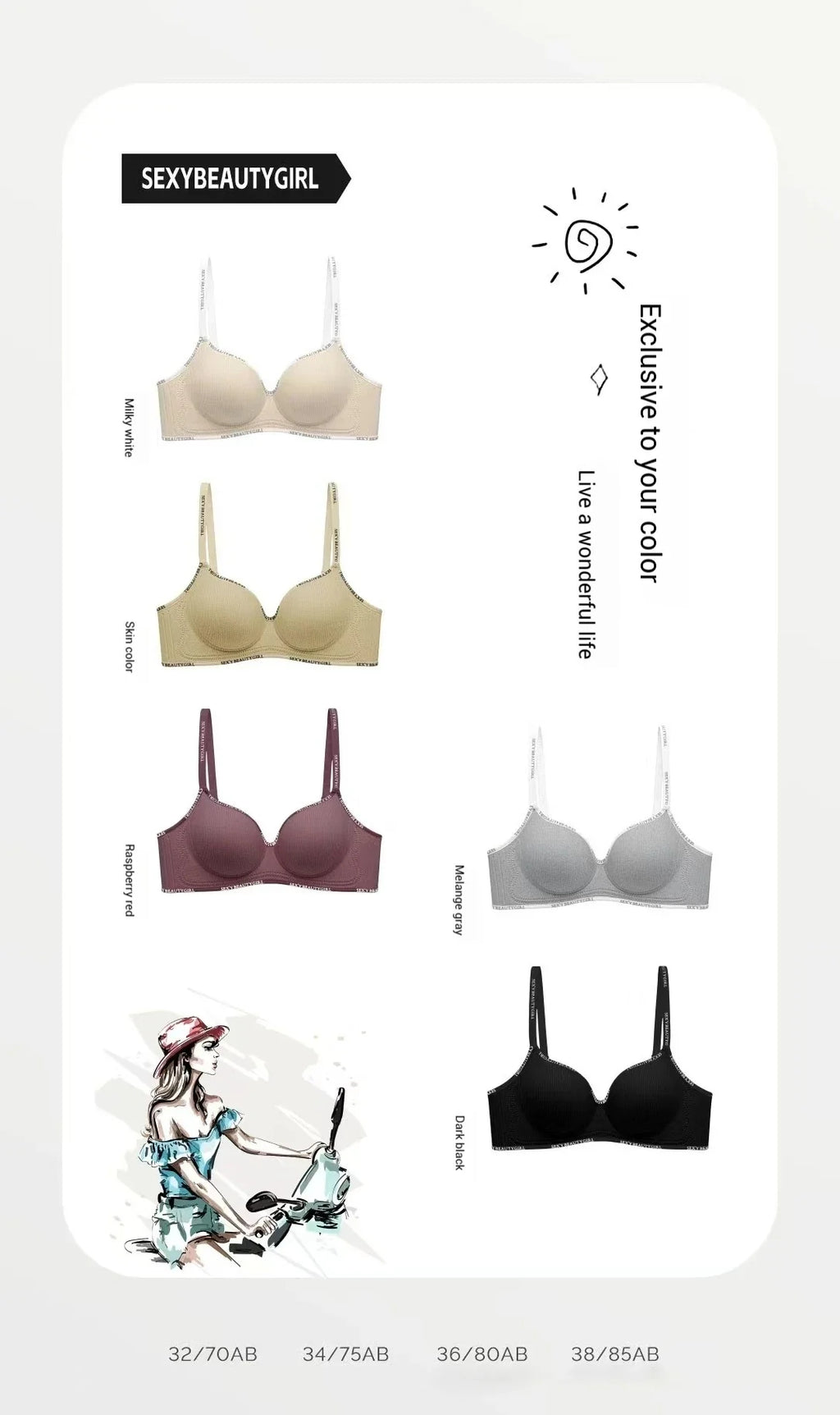 Women Sexy Bras Padded Push Up Bralette Female Adjustable Comfortable Underwear Ladies Letter Straps Brassiere Wireless Soft New