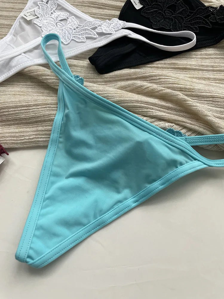 Floral Embroidery Sexy G String Underwear Women Panties T-Back Briefs Female Lingerie Erotic Girls Thongs Bikini Size S-XXL