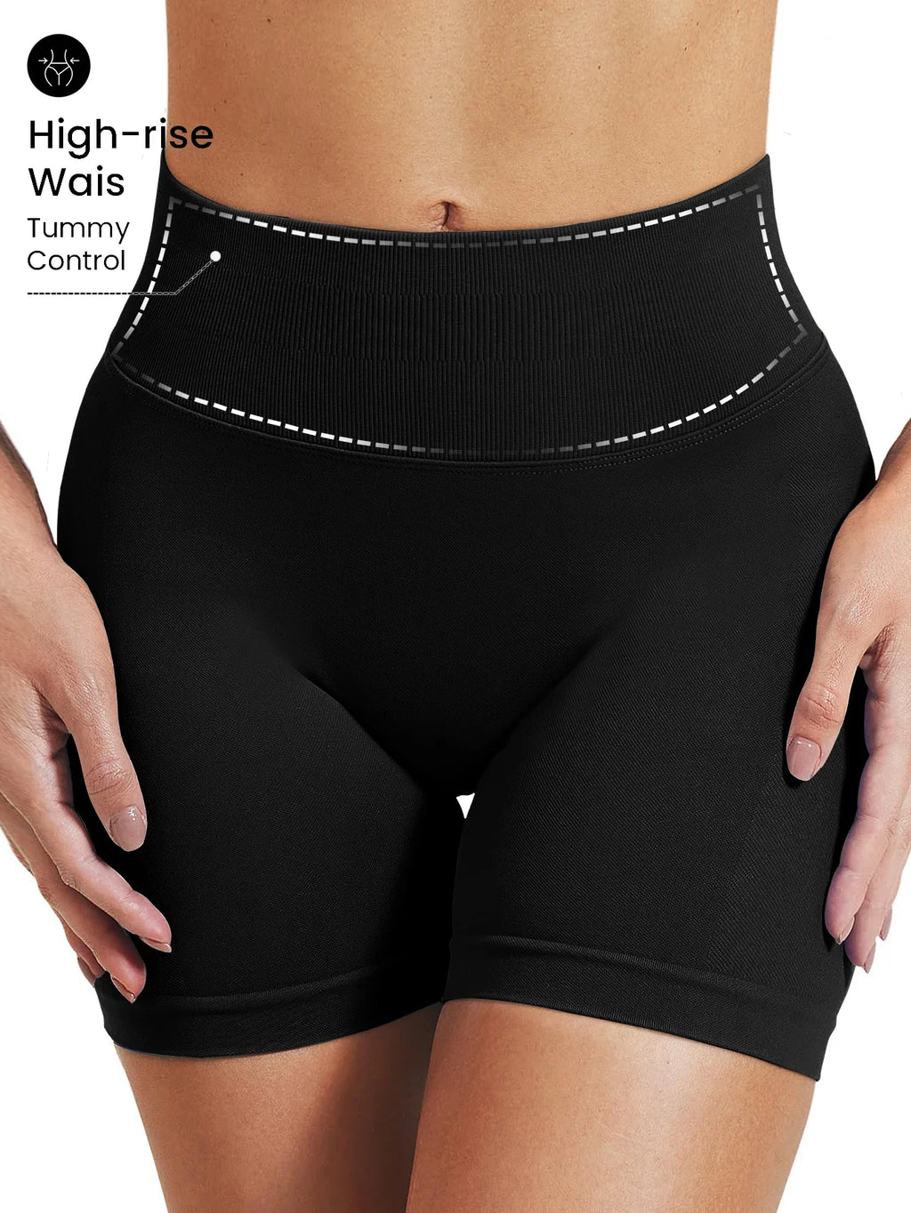 High stretch hip lifting fitness yoga shorts with peach hips and no awkward lines, Pilates medium intensity training shorts