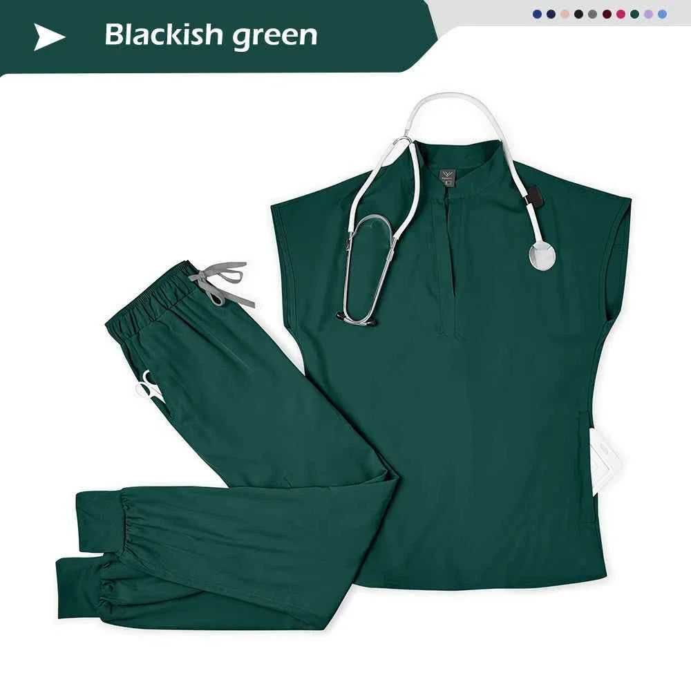 Spandex Stretch Medical Scrub Set Uniform
