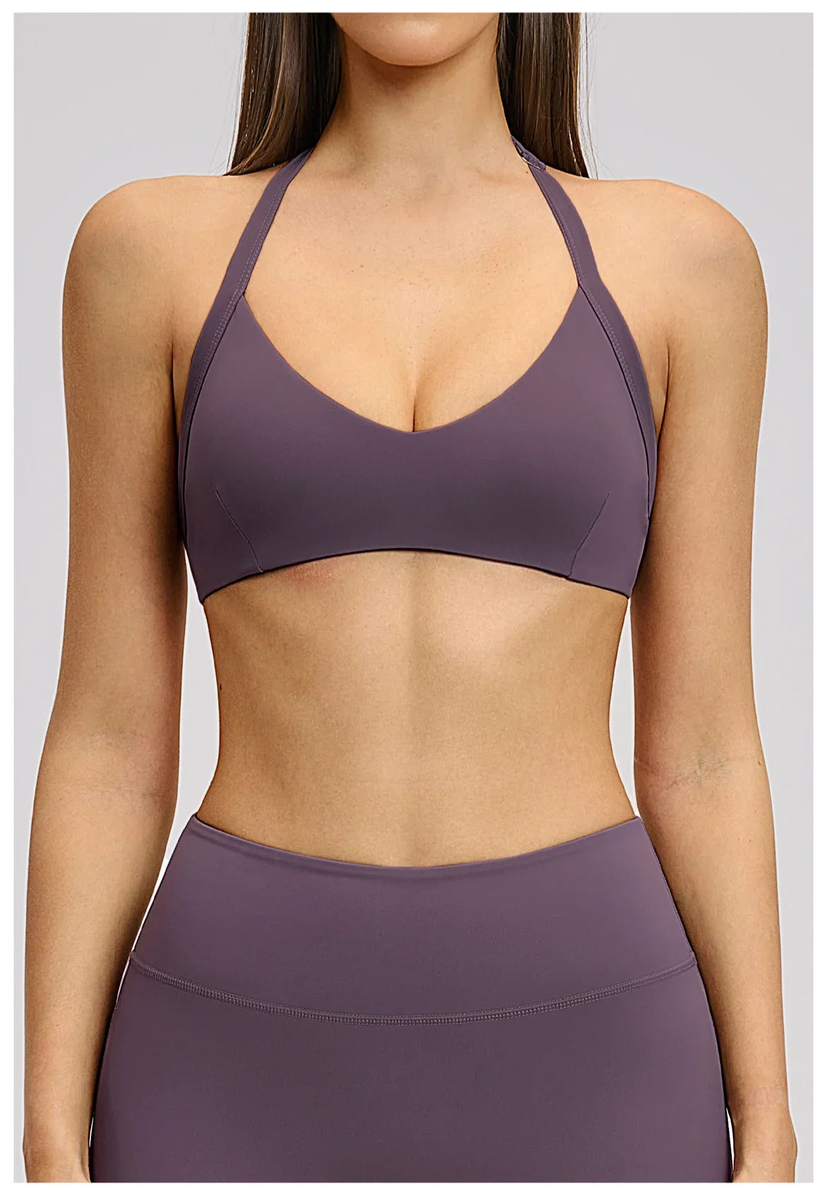 Summer Sports Bra Women Seamless Halter Top Fitness Bra High Support Push-up Open Back Gym wear Running Yoga Workout Underwear