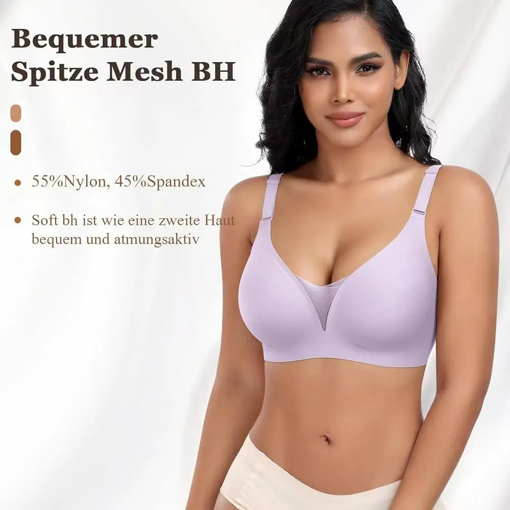 Women's Seamless Bra 3/4 Cup Thin Molded Cup Bra Thin Flattering Plus-size Soft Support Push-up and Comfortable Breathable Bra